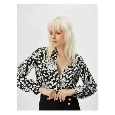 Koton Floral Shirt Long Sleeve Buttoned Classic Collar