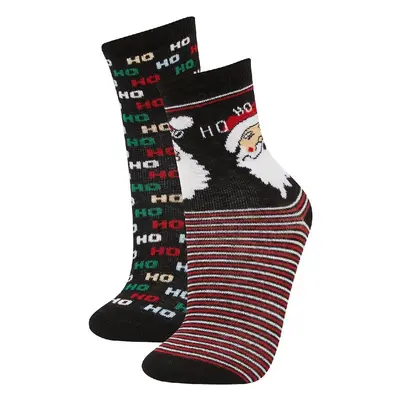 DEFACTO Boy's Christmas Themed 2-Pack Cotton Long Socks