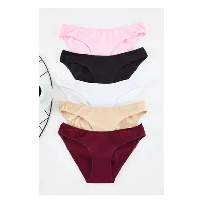 Trendyol Multi-Colored 5-Pack Cotton Classic Knitted Panties