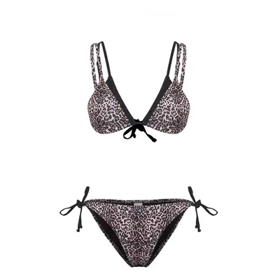 Trendyol Multicolor Animal Triangle Regular Waist Bikini Set