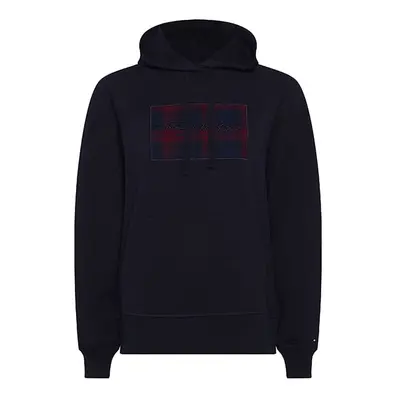 Tommy Hilfiger Sweatshirt - REGULAR CHECK HOODIE LS dark blue