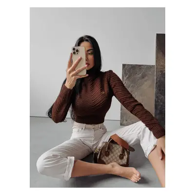 EMMIE OLAVOGA Brown Turtleneck