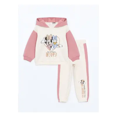 LC Waikiki Crew Neck Minnie Mouse Printed Baby Girl Sweatshirt and Tracksuit Bottom 2-Pack