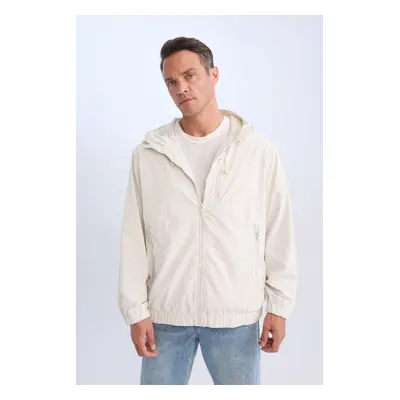 DEFACTO DFM - Regular Fit Hooded Jacket Zippered Pocket Mesh Lined Seasonal