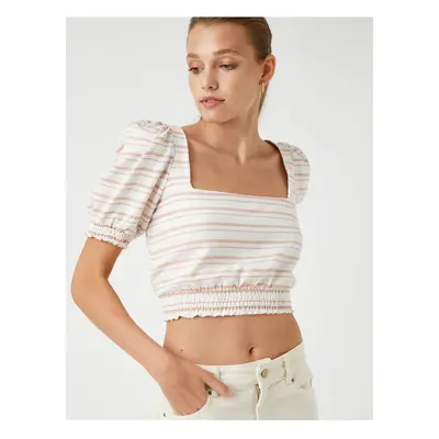 Koton Crop Blouse Elastic Waist