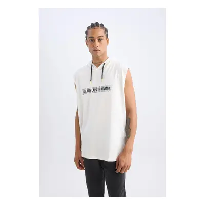 DEFACTO Fit Slim Fit Slim Fit Printed Hooded Tank Top