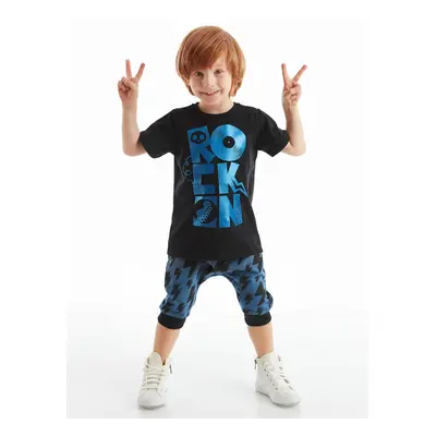 Denokids Rock On Boys T-shirt Capri Shorts Set