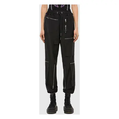 Diesel Trousers - PLEXA black with zippers