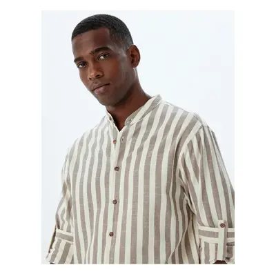 Koton Mandarin Collar Shirt Long Sleeve Cotton