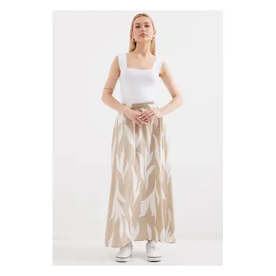 Bigdart Patterned Long Skirt - Beige