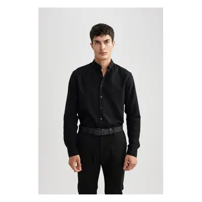 DEFACTO Modern Fit Textured Long Sleeve Shirt