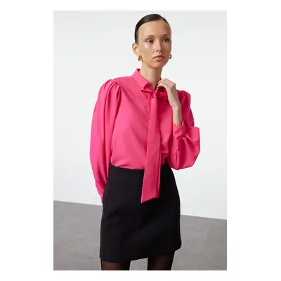 Trendyol Dark Pink Scarf Woven Shirt