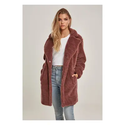 Dámský oversized kabát Sherpa darkrose