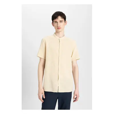 DEFACTO Regular Fit Stand Collar Cotton Short Sleeve Shirt C7660ax24sm