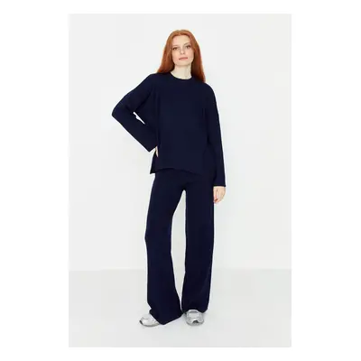 Trendyol Navy Blue Basic Crew Neck Sweater Top-Upper Suit