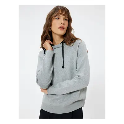 Koton Hooded Knitwear Sweatshirt Pullover Color Contrast