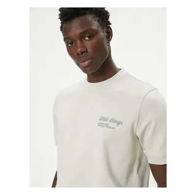 Koton Oversize T-Shirt Slogan Printed Short Sleeve Crew Neck Cotton