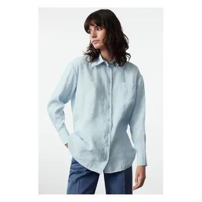 Trendyol Light Blue Tencel Woven Shirt