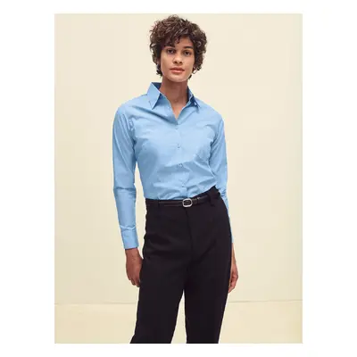 Blue women's poplin shirt classic Fruit Of The Loom