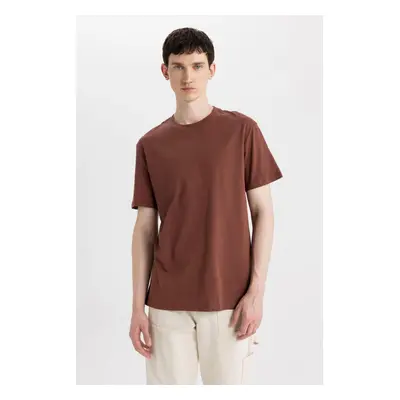 DEFACTO New Regular Fit Crew Neck Short Sleeve 100% Cotton Basic Plain T-Shirt