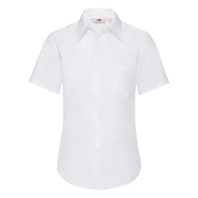 FRUIT OF THE LOOM F18•LADIES SHORT SLEEVE POPLIN SHIRT