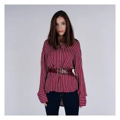 Michael Kors Blouse - WARM PLYFL STREP SHRT red