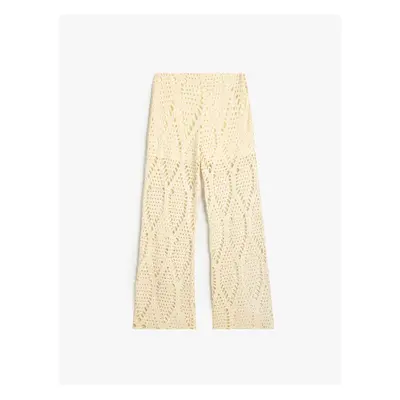 Koton X Melis Agazat - Crochet Trousers Half Lined Wide Leg