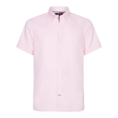 Tommy Hilfiger Shirt - SLIM FLEX CO/LI DOBBY SHIRT S/S pink