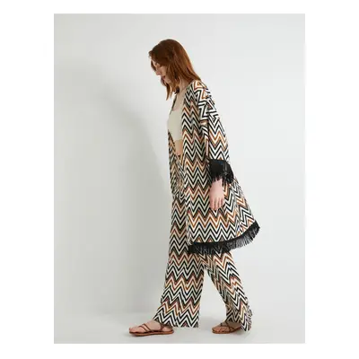 Koton Midi Kimono with Tassel Detail