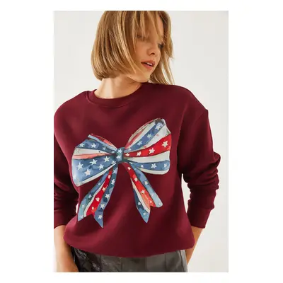 Bianco Lucci Women's Colorful Butterfly Printed Sweatshirt MBHS019