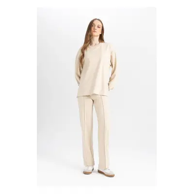 DEFACTO Wide Leg Sweatshirt Fabric Trousers