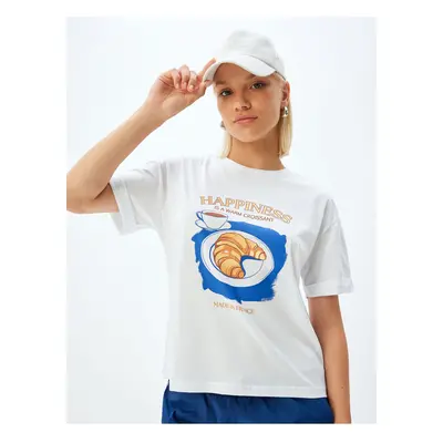 Koton Short Sleeve Crew Neck Printed Oversize T-shirt