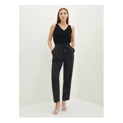 LC Waikiki Elastic Waist Polka Dot Pocket Detail Viscose Women's Trousers