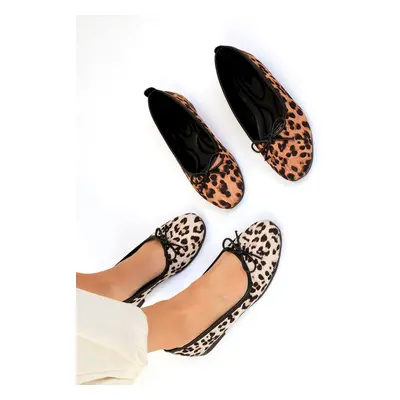 Soho Beige Leopard Women's Ballerina