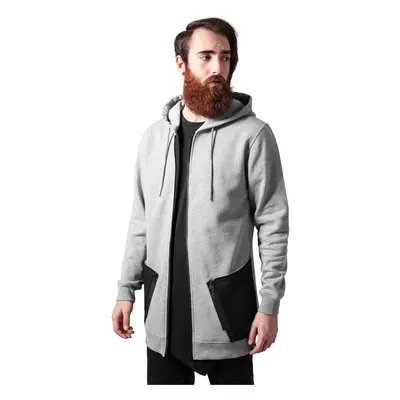 Long Peached Tech Zip Hoody šedá/bl