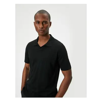 Koton Polo Neck Fine Knitwear T-Shirt Slim Fit Short Sleeve Brushed