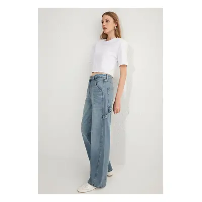 Trendyol Blue More Sustainable Normal Waist Loose Wide Leg Jeans