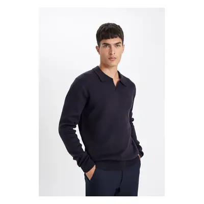 DEFACTO Standard Fit Regular Cut Polo Neck Knitted Sweater