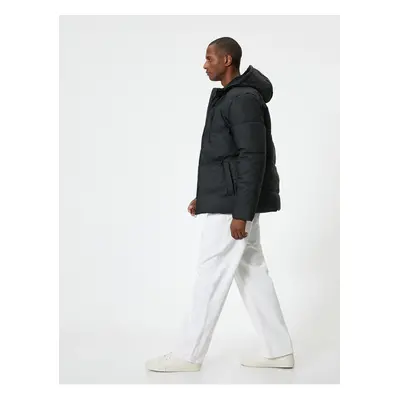 Koton Puffer Jacket Slim Fit Hooded Zippered Pocket