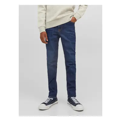 Tmavě modré klučičí slim fit džíny Jack & Jones Glenn - Kluci