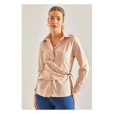 Bianco Lucci Women's Side Buttoned Shirt