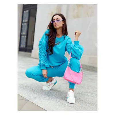 Turquoise sweatshirt Cocomore cmgBZ1260.R33