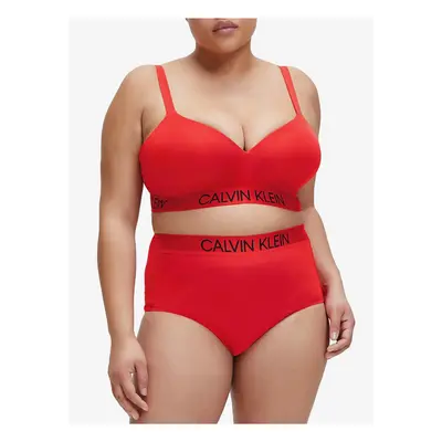 Calvin Klein Červený horní díl plavek Demi Bralette Plus Size High Risk Red Cal - Dámské