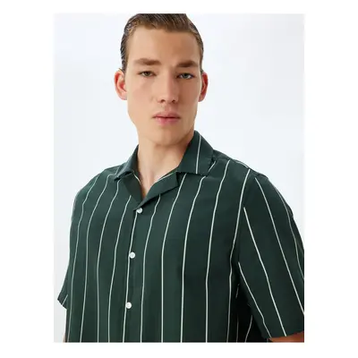 Koton Short Sleeve Shirt Boxy Turn-down Collar Cotton