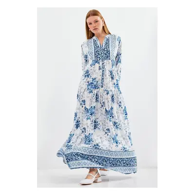 Bigdart Authentic Patterned Dress - Blue