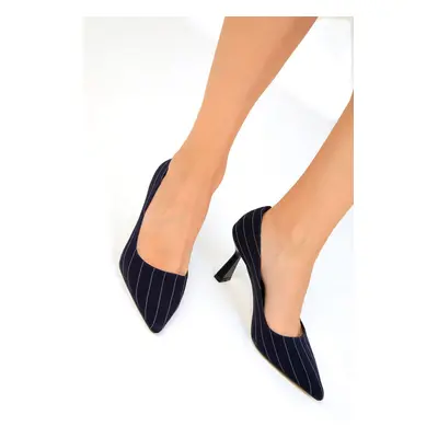 Soho Navy Blue Women's Classic High Heel Shoes