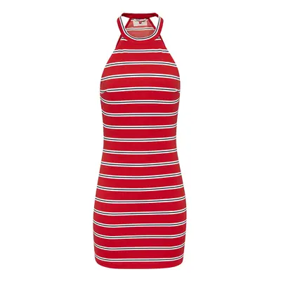 Tommy Jeans Dress - TJW STRIPED RACER BODYCON DRESS red