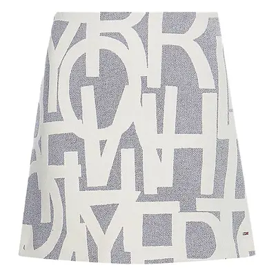 Tommy Hilfiger Skirt - WOOL JACQUARD SHORT SKIRT white-grey