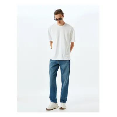 Koton Vintage Straight Jeans Pocket Detail Cotton