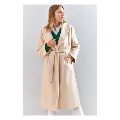 Bianco Lucci Women's Belted Cashew Coat